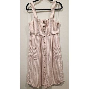 ARTISAN NY Linen Striped Sleeveless Dress